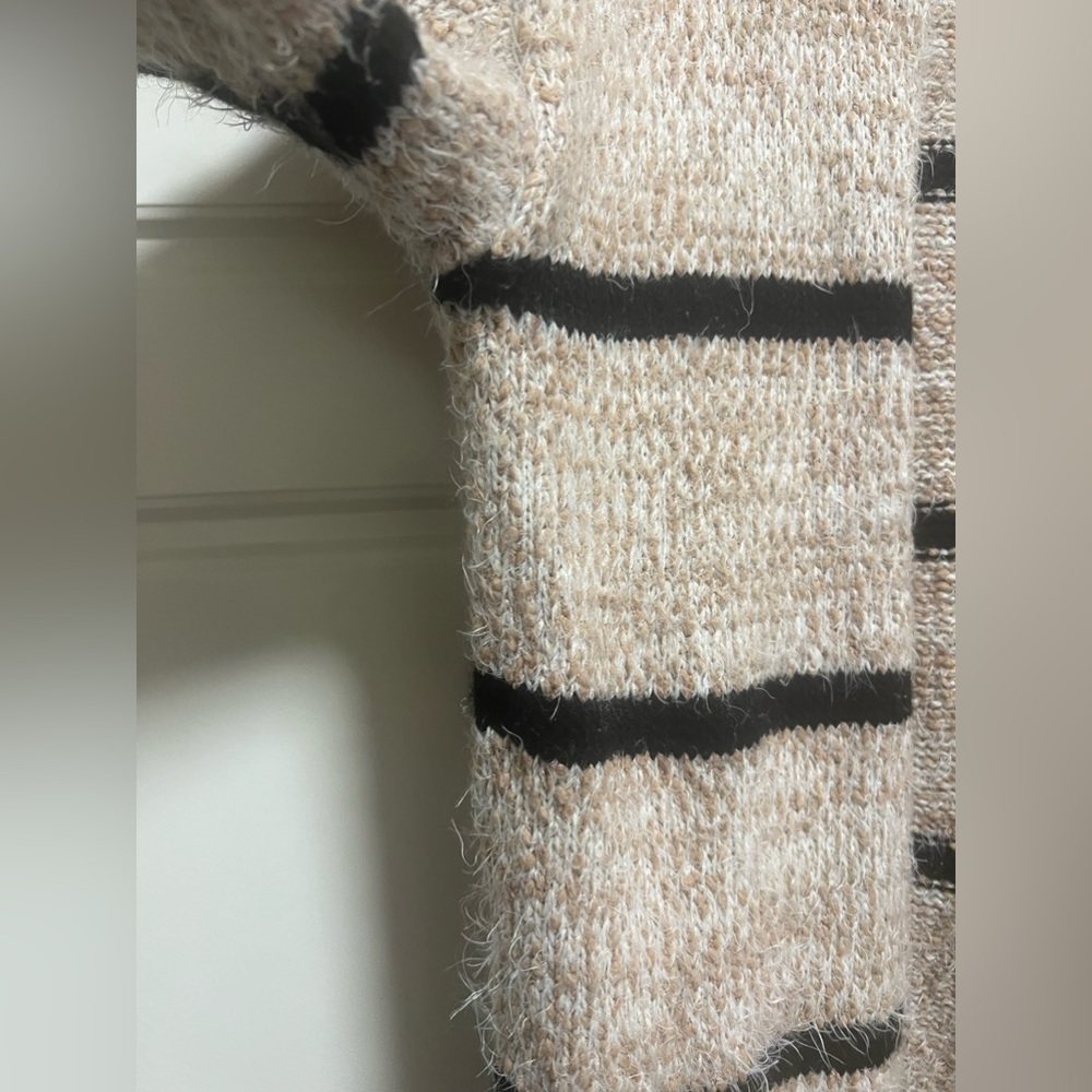 Onetheland Stripe Furry Fuzzy Open Front Cardigan… - image 6